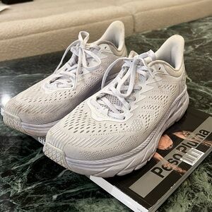 Hoka all white Clifton’s women’s sneaker